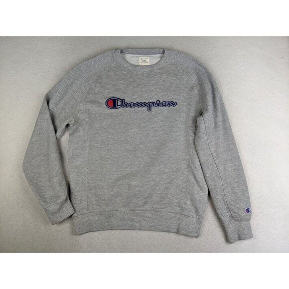 Champion Men's Sweatshirt Size Medium Gray Crew Neck Pullover - Picture 2 of 13